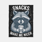 Snacks machen mich Nicer Raccoon Funny Niedlich Fo Fleecedecke (Vorderseite)