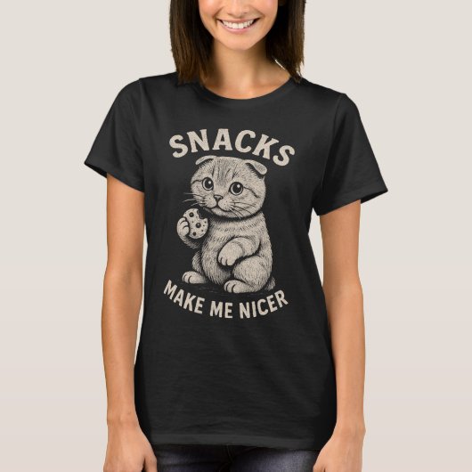 Snacks machen mich zu einer netteren Scottish Fold T-Shirt (Vorderseite)
