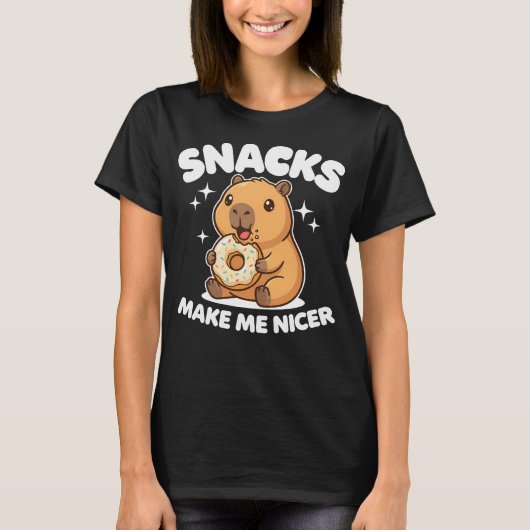 Snacks Make Me Nicer T-Shirt (Vorderseite)