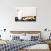Snacks mit einem Glas Milch Leinwanddruck (Insitu (Schlafzimmer))