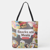 Snacks sind Mahlzeiten Tote Bag - Funny Daily Shop Tasche (Rückseite)