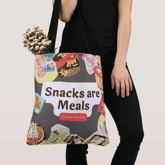 Snacks sind Mahlzeiten Tote Bag - Funny Daily Shop Tasche (Von Nahem)