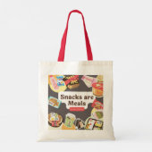 Snacks sind Mahlzeiten Tote Bag - Funny Daily Shop Tragetasche (Rückseite)