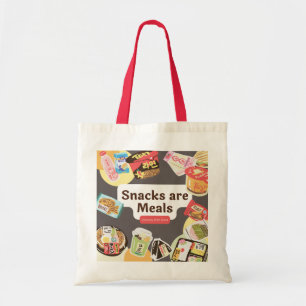Snacks sind Mahlzeiten Tote Bag - Funny Daily Shop Tragetasche