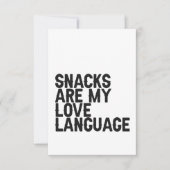Snacks sind meine Liebe Language Funny Food Liebha Dankeskarte (Vorderseite)