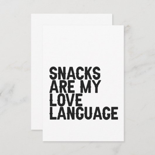 Snacks sind meine Liebe Language Funny Food Liebha Dankeskarte (Vorne/Hinten)