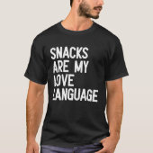 Snacks sind meine Liebe, Retro Groovy Sprichwort f T-Shirt (Vorderseite)