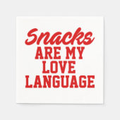 Snacks sind meine Liebe Serviette (Vorderseite)