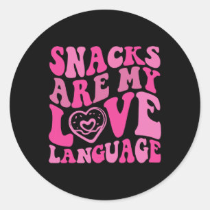 Snacks sind meine Liebe Sprache Kleinkind Funny Va Runder Aufkleber