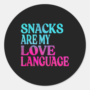 Snacks sind meine Liebe Sprache Valentine Day Kids Runder Aufkleber