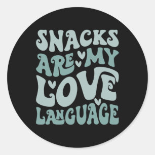 Snacks sind meine Liebe Sprache Valentine Day Kids Runder Aufkleber