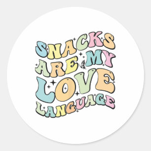Snacks sind meine Liebe Sprache Valentinstag 2 Runder Aufkleber