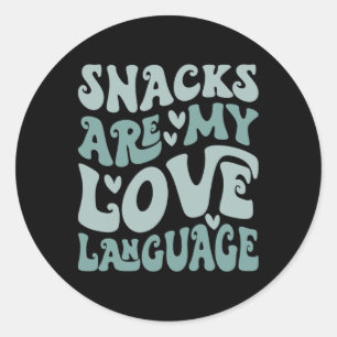 Snacks sind meine Liebessprache Valentinstag Kinde Runder Aufkleber