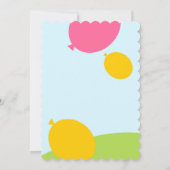 Snacks und Balloons Einladung zum Geburtstag (Rückseite)