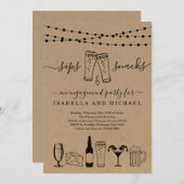 Snacks und Biere und Appetithappen Einladung (Vorne/Hinten)