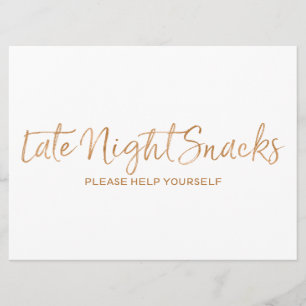 Snacks zum Hochzeitszeichen für späte Nacht Stil Einladung