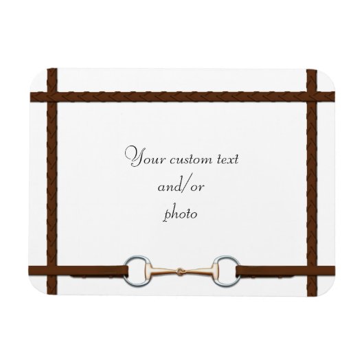 Snaffle-Bit & Laked Reins Custom Horse Foto Magnet (Horizontal)