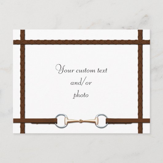 Snaffle-Bit & Laked Reins Custom Horse Foto Postkarte (Vorderseite)