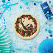 Snail and Strawberries Cotattcore Strawberry Pappteller (Party)