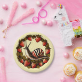 Snail and Strawberries Cotattcore Strawberry Pappteller (Party)