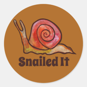 Snail Art Runder Aufkleber