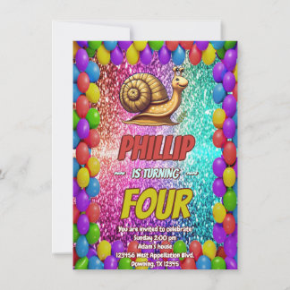Snail Custom Charakter Geburtstag einladen Einladung