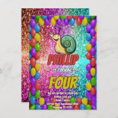 Snail Custom Charakter Geburtstag einladen Einladung (Vorne/Hinten)