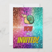 Snail Custom Charakter Geburtstag einladen Einladung (Rückseite)