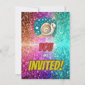 Snail Custom Charakter Geburtstag einladen Einladung (Rückseite)