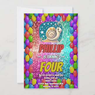 Snail Custom Charakter Geburtstag einladen Einladung
