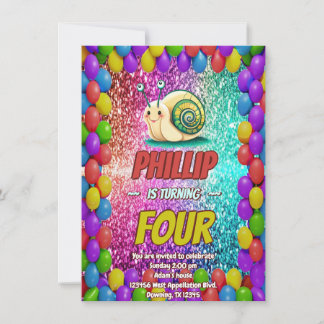 Snail Custom Charakter Geburtstag einladen Einladung