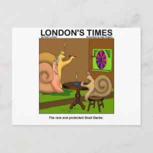 Snail Darter Funny Cartoon Geschenke & T-Shirts Postkarte