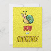 Snail Einzigartiger Personalisierter Geburtstag Ei Einladung (Rückseite)