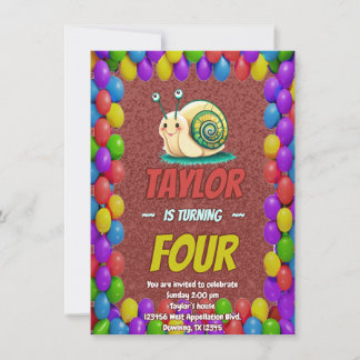 Snail Einzigartiger Personalisierter Geburtstag Ei Einladung