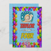 Snail Einzigartiger Personalisierter Geburtstag Ei Einladung (Vorne/Hinten)