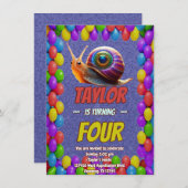 Snail Einzigartiger Personalisierter Geburtstag Ei Einladung (Vorne/Hinten)