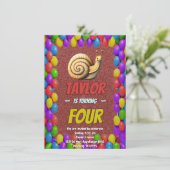 Snail Einzigartiger Personalisierter Geburtstag Ei Einladung (Stehend Vorderseite)