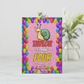 Snail Einzigartiger Personalisierter Geburtstag Ei Einladung (Stehend Vorderseite)