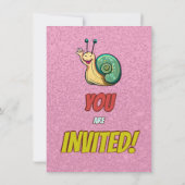 Snail Einzigartiger Personalisierter Geburtstag Ei Einladung (Rückseite)