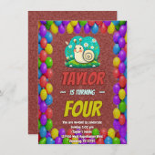 Snail Einzigartiger Personalisierter Geburtstag Ei Einladung (Vorne/Hinten)