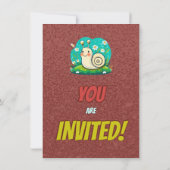 Snail Einzigartiger Personalisierter Geburtstag Ei Einladung (Rückseite)
