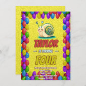 Snail Einzigartiger Personalisierter Geburtstag Ei Einladung (Vorne/Hinten)