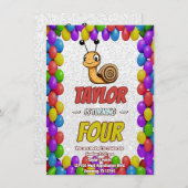 Snail Einzigartiger Personalisierter Geburtstag Ei Einladung (Vorne/Hinten)