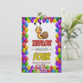 Snail Einzigartiger Personalisierter Geburtstag Ei Einladung (Stehend Vorderseite)