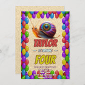 Snail Einzigartiger Personalisierter Geburtstag Ei Einladung (Vorne/Hinten)