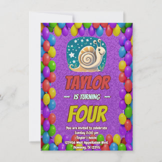 Snail Einzigartiger Personalisierter Geburtstag Ei Einladung