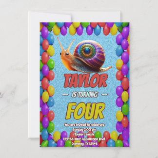 Snail Einzigartiger Personalisierter Geburtstag Ei Einladung