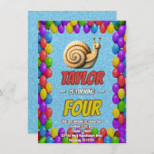 Snail Einzigartiger Personalisierter Geburtstag Ei Einladung (Vorne/Hinten)