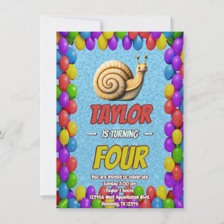 Snail Einzigartiger Personalisierter Geburtstag Ei Einladung