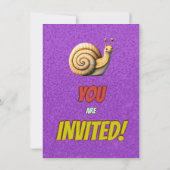 Snail Einzigartiger Personalisierter Geburtstag Ei Einladung (Rückseite)